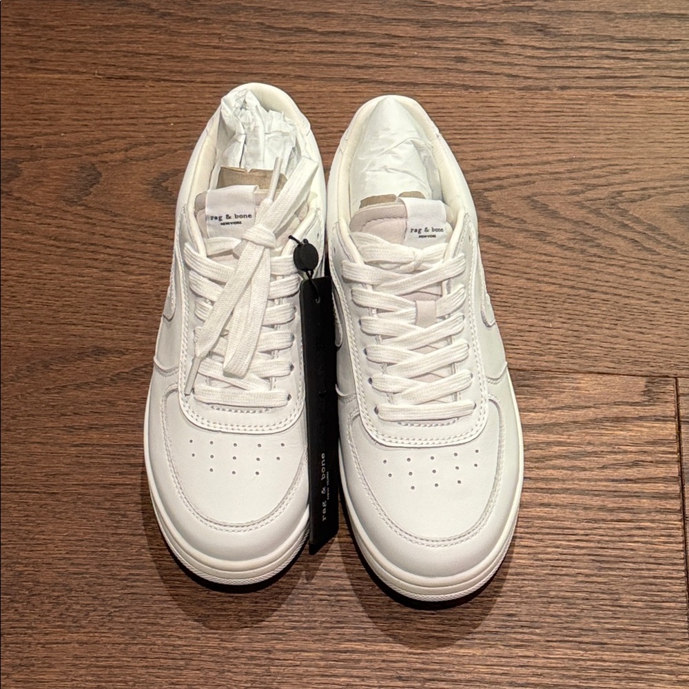 NWT Rag & Bone Retro Court White Sneakers Size 6.5 - Picture 6 of 8